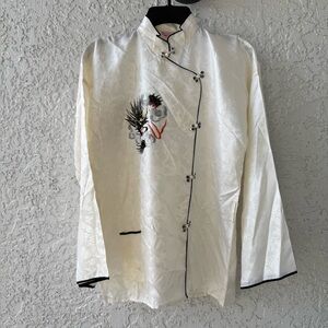 Vintage asian Chinese top kimono dragon made in Japan oriental size M